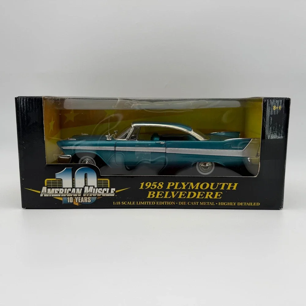 ERTL 1958 Plymouth Belvedere Teal American Muscle Limited Edition Diecast 1:18
